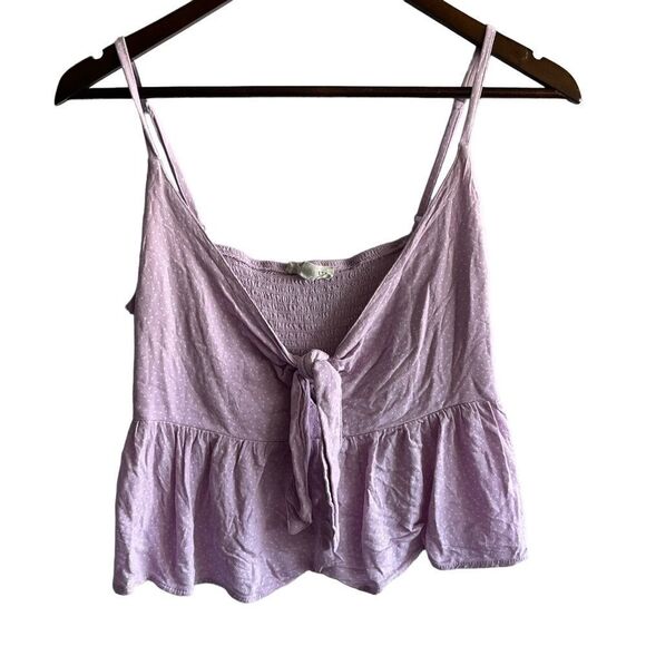 Women's Pacsun LA Hearts Pastel Purple Polka Dot Knot Tie Tank Top - Picture 1 of 9